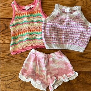Zara Multicolor Knit Tanks + Shorts